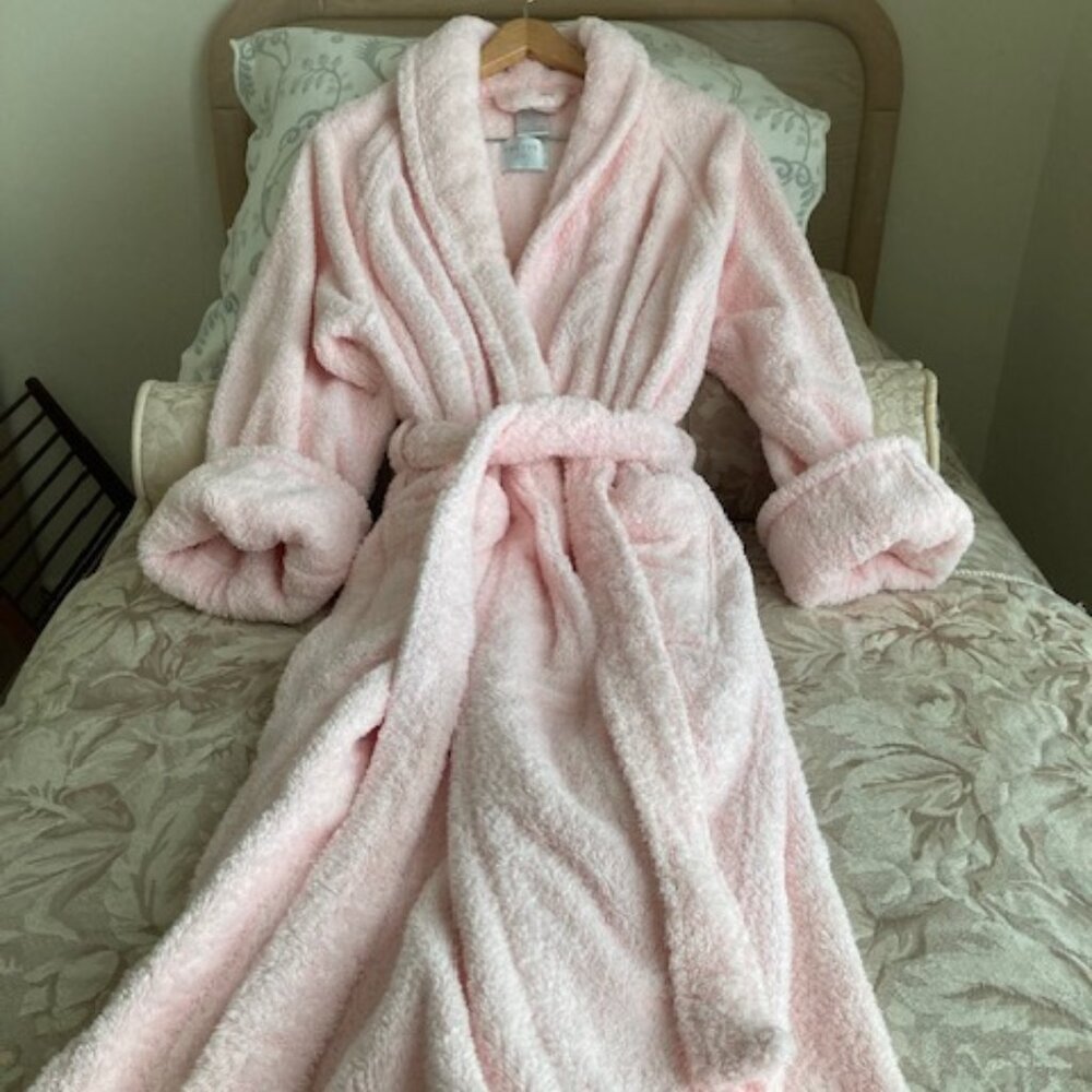 FRETTE Terry Cloth Bathrobe, Light Pink, Size Small